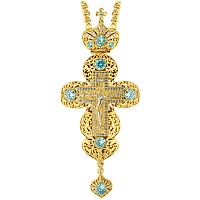 2.10.0133лп/1лп Крест латунный в позолоте с литьевым распятием и цепью