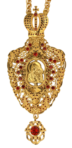 2.7.0078лп/1лп Панагия латунная в позолоте с цепью арт. 2.7.0201лп