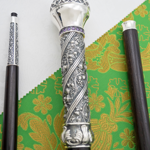 2.7.2800лрч Посох латунный с акрилом в серебрении фото 5 2.7.2800лрч Посох латунный с акрилом в серебрении фото 5