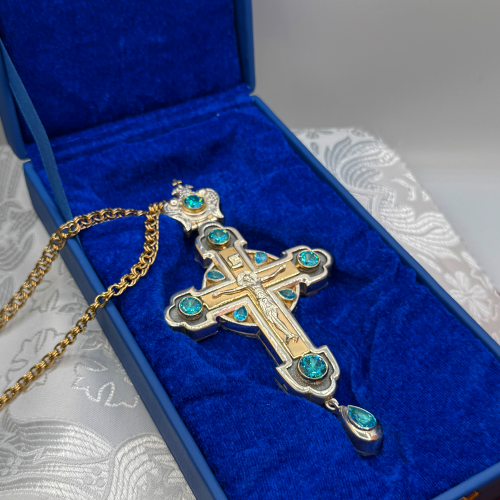 2.10.0575лфр/1лп Крест наперсный в серебрении фото 2 2.10.0575лфр/1лп Крест наперсный в серебрении фото 2