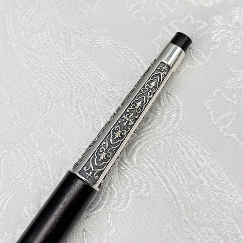 2.7.1559лр Посох латунный с красными камнями в серебрении фото 5 2.7.1559лр Посох латунный с красными камнями в серебрении фото 5