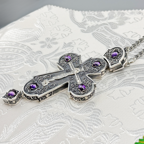 2.10.0365лр/1лр Наперсный крест в серебрении фото 7