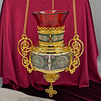 2.7.1736лп-2/91лп Лампада латунная подвесная в позолоте