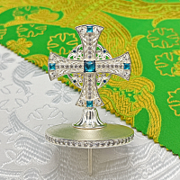 2.7.2689л Крест на митру латунный в серебрении со вставками