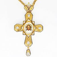 2.10.0344лп-2/1лп Крест наперсный в позолоте с цепью