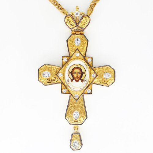 2.10.0344лп-2/1лп Крест наперсный в позолоте с цепью 2.10.0344лп-2/1лп Крест наперсный в позолоте с цепью