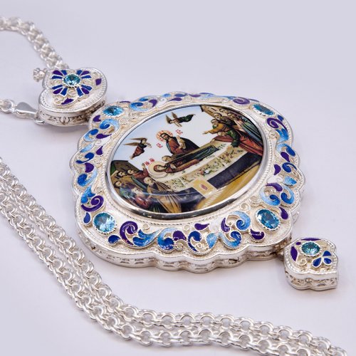 2.7.1481лэ-2/1л Панагия в серебрении с эмалью фото 5 2.7.1481лэ-2/1л Панагия в серебрении с эмалью фото 5