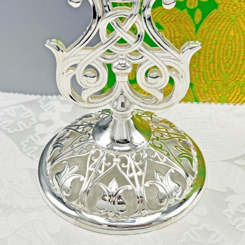 2.7.2645л Лампада напрестольная латунная в серебрении фото 6 2.7.2645л Лампада напрестольная латунная в серебрении фото 6