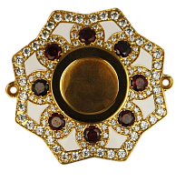 2.7.1037лпэ Мощевик латунный в позолоте с эмалью