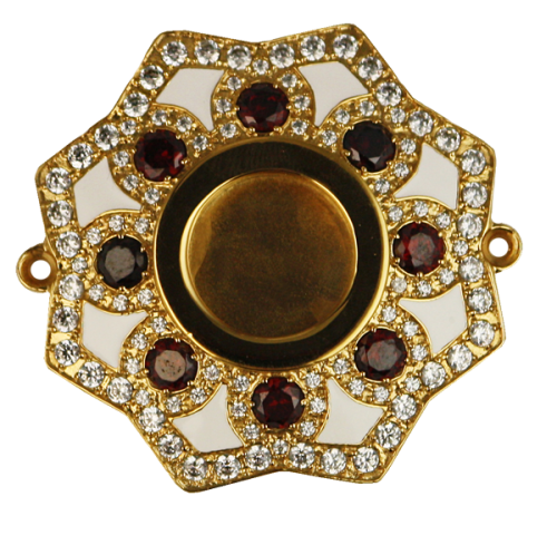 2.7.1037лпэ Мощевик латунный в позолоте с эмалью 2.7.1037лпэ Мощевик латунный в позолоте с эмалью