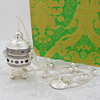 2.7.2466лр/136л Кадило латунное с вставками в серебрении