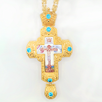 2.10.0204лп-1/41лп Крест латунный с финифтью и цепью