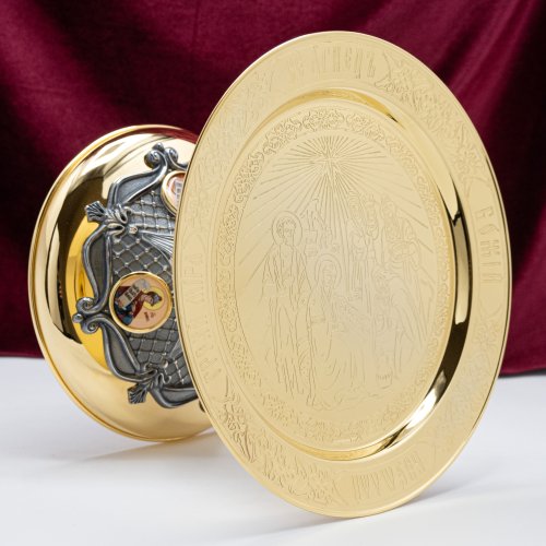 2.7.1599клпрэ-18-К/3 Евхаристический набор на 3 предмета с комбинированной чашей на 1,0 л в позолоте с патинированием и деколью фото 13 2.7.1599клпрэ-18-К/3 Евхаристический набор на 3 предмета с комбинированной чашей на 1,0 л в позолоте с патинированием и деколью фото 13