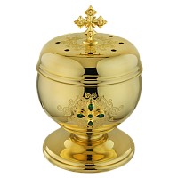 2.7.0449лп Чаша для хранения просфор латунная со вставками в позолоте