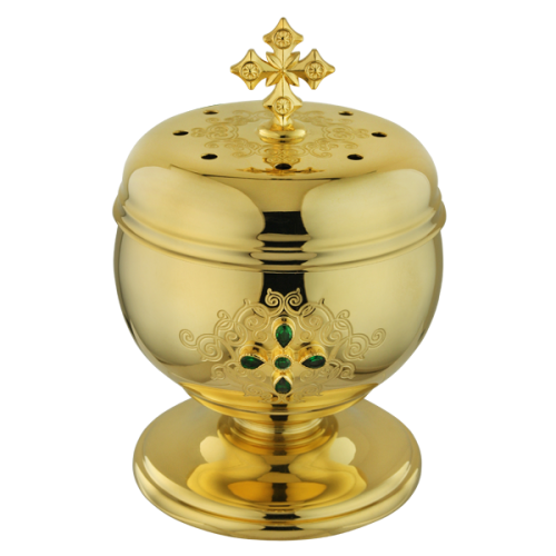 2.7.0449лп Чаша для хранения просфор латунная со вставками в позолоте