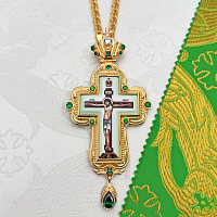 2.10.0285лп-2/1лп Крест наперсный в позолоте с цепью