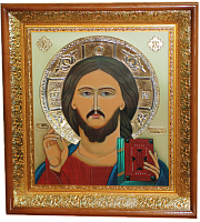 2.14.0153лп Икона настенная латунная - Господь Вседержитель.