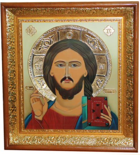 2.14.0153лп Икона настенная латунная - Господь Вседержитель.
