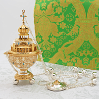 2.7.1168лф Кадило латунное с фрагментальной позолотой