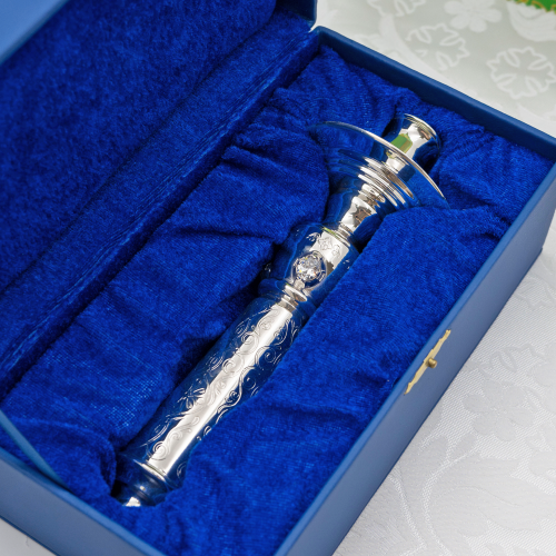 2.7.0763л Подсвечник латунный в серебрении фото 2