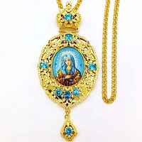 2.7.0924лп-2/1лп Панагия латунная в позолоте с цепью