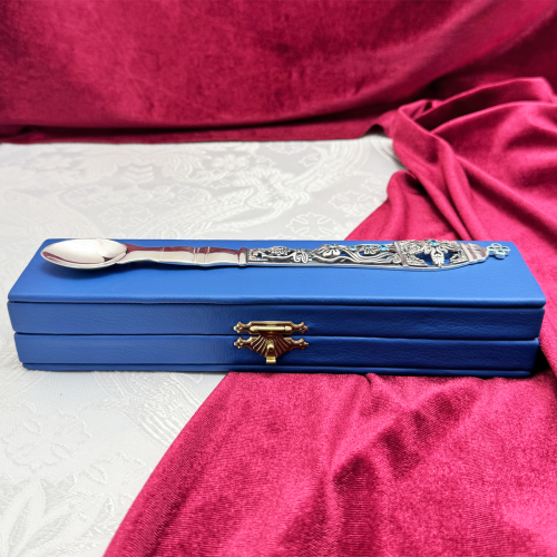 2.7.0712лр Лжица латунная в серебрении со вставками фото 2 2.7.0712лр Лжица латунная в серебрении со вставками фото 2