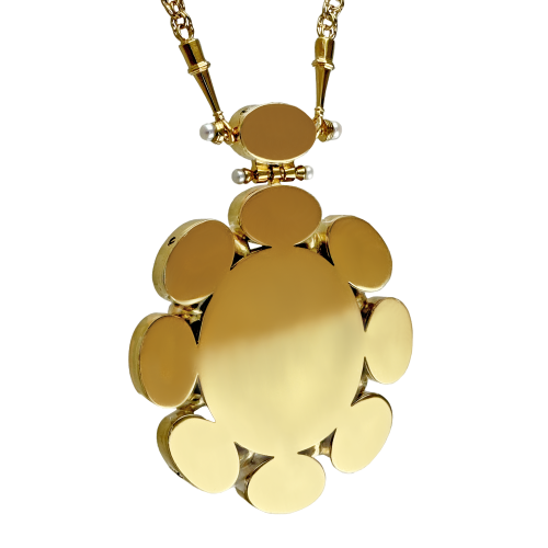 2.7.2432лнп-11/64лп Панагия архиерейская латунная в позолоте фото 3