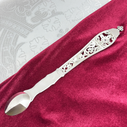 2.7.0712лр Лжица латунная в серебрении со вставками фото 4 2.7.0712лр Лжица латунная в серебрении со вставками фото 4