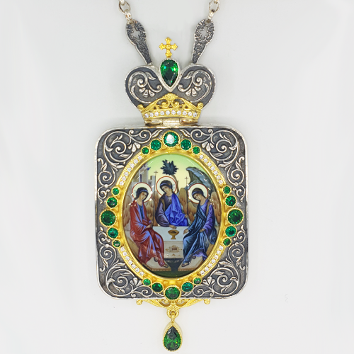 2.7.1381лф-2/80л Панагия латунная с фрагментарной позолотой, принтом и цепью арт.2.7.0280л 2.7.1381лф-2/80л Панагия латунная с фрагментарной позолотой, принтом и цепью арт.2.7.0280л