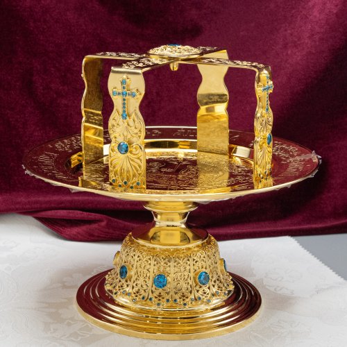 2.7.0896лп Звездица латунная в позолоте со вставками фото 2