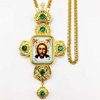 2.10.0340лп-2/1лп Крест наперсный в позолоте с цепью