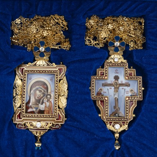 2.7.2708лп-18/155лп-М Панагия латунная в позолоте фото 4 2.7.2708лп-18/155лп-М Панагия латунная в позолоте фото 4