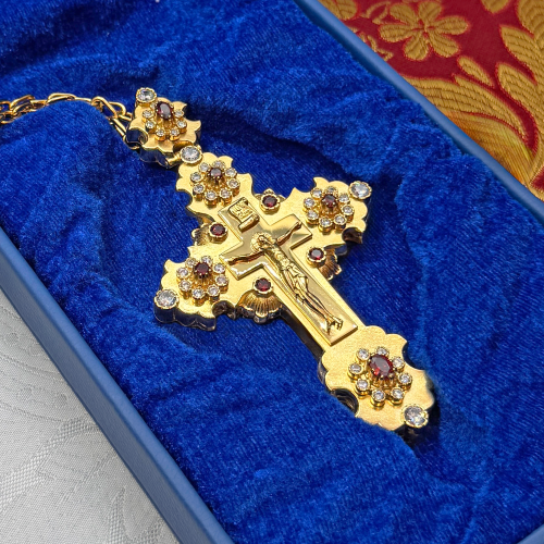 2.10.0632лп/10лп Крест наперсный в позолоте фото 7