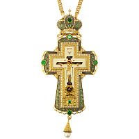 2.10.0287лпр-2/1лп Крест латунный в позолоте с цепью
