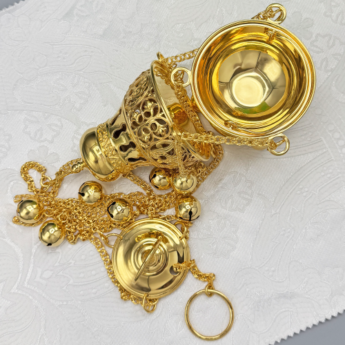 2.7.2892лп Кадило латунное в позолоте фото 4