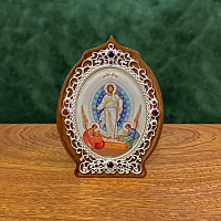 2.78.0945л Икона настольная в серебрении - Воскресение Христово