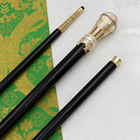 2.7.0746лф Посох латунный с фрагментальной позолотой