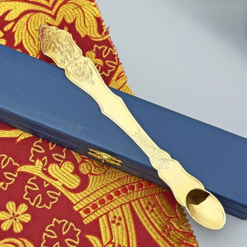 2.7.1815лп Лжица латунная в позолоте фото 6