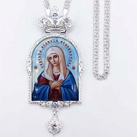 2.7.0691л-2/1л Панагия латунная со вставками и цепью