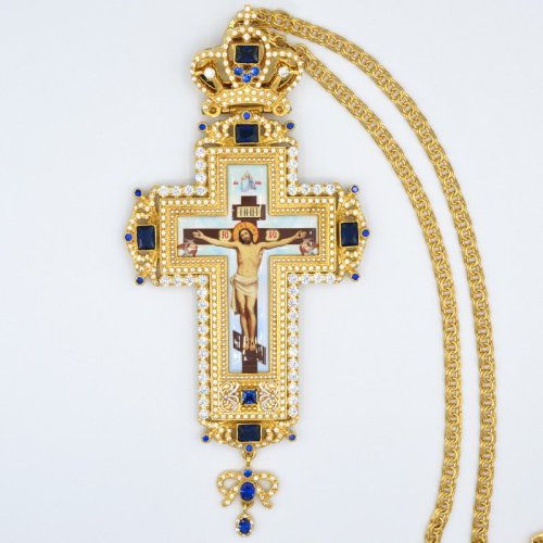 2.10.0309лп-2/1лп Крест латунный в позолоте с цепью 2.10.0309лп-2/1лп Крест латунный в позолоте с цепью