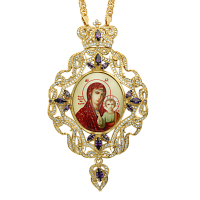 2.7.0306лп-2/1лп Панагия из латуни в позолоте с цепью