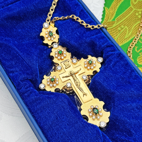 2.10.0632лп/1лп Крест наперсный в позолоте фото 7