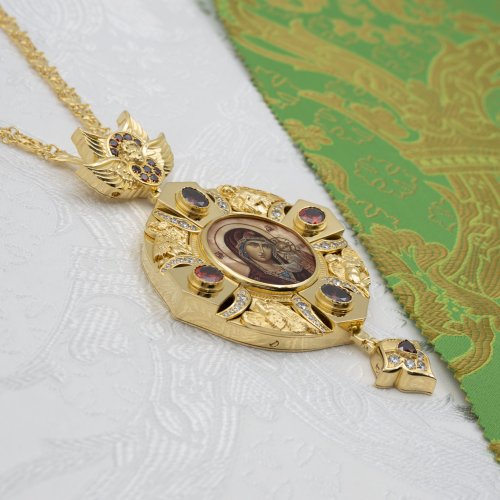 2.7.2715лп-0/154лп Панагия латунная в позолоте фото 6