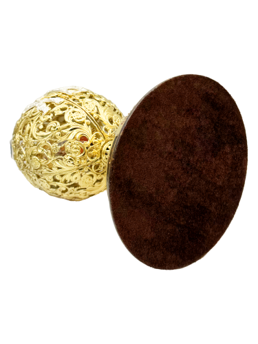 2.13.0229лп Настольный сувенир - яйцо Пасхальное латунное в позолоте. фото 2