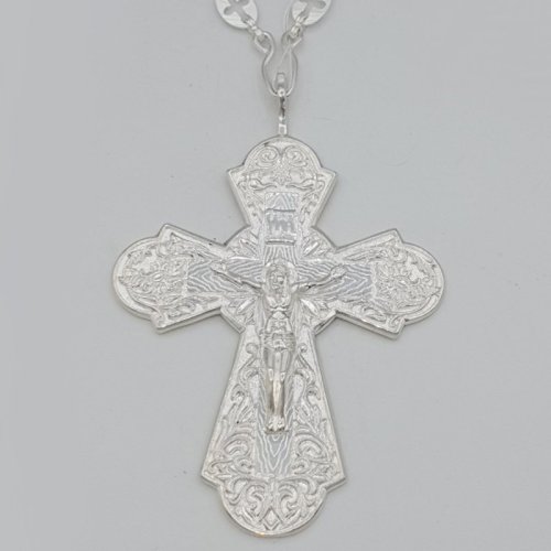 2.10.0009л/23л Крест церковный из латуни с цепью 2.7.0223л