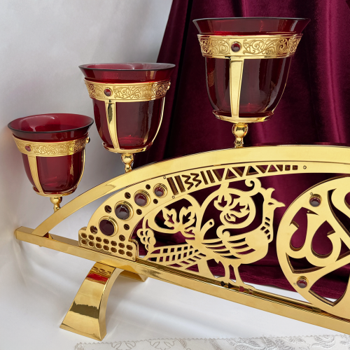 2.7.2603лп Семисвечник латунный в позолоте фото 5