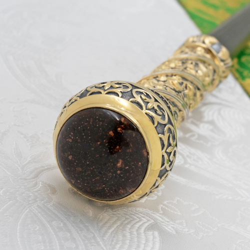 2.7.2800лрч Посох латунный с красными камнями и патинированием фото 5 2.7.2800лрч Посох латунный с красными камнями и патинированием фото 5