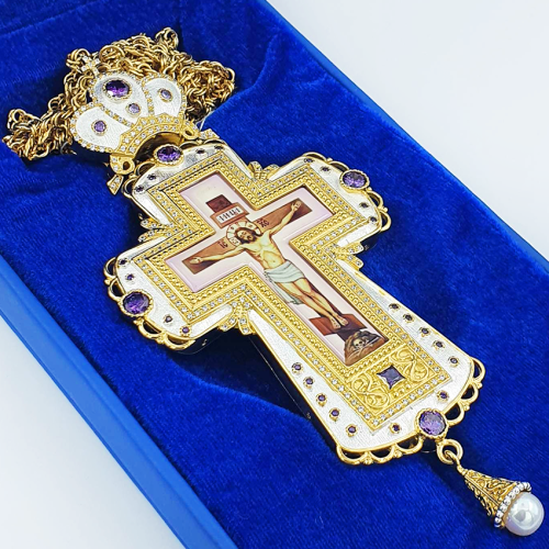 2.10.0287лп-2/1лп Крест наперсный в позолоте с цепью фото 2