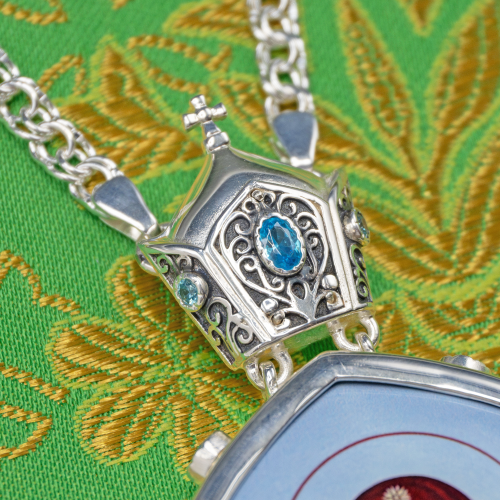 2.7.1895лр-2/1л Панагия архиерейская латунная в серебрении фото 4