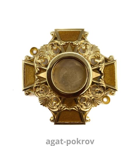 2.7.1413лпэ Мощевик латунный в позолоте с эмалью